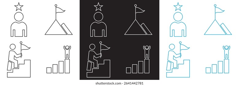 Growth and success icons .  Business, management, innovation icon.  Vector for websites, mobile interfaces, presentations, banner, visual branding etc. EPS 10