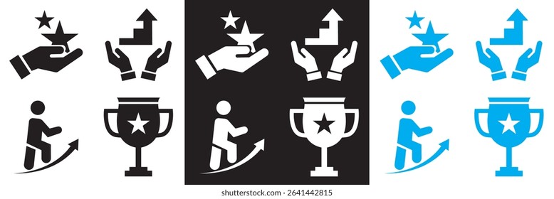 Growth and success icons .  Business, management, innovation icon.  Vector for websites, mobile interfaces, presentations, banner, visual branding etc. EPS 10