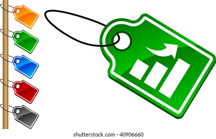 conjunto de etiquetas de crecimiento. Ilustración vectorial.