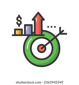 Growth targeting vector icon which can easily modify or edit

