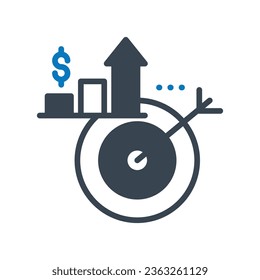 Growth targeting vector icon which can easily modify or edit

