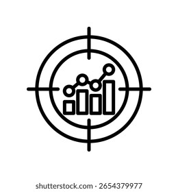 Ilustración vectorial de la línea de iconos de objetivos de crecimiento