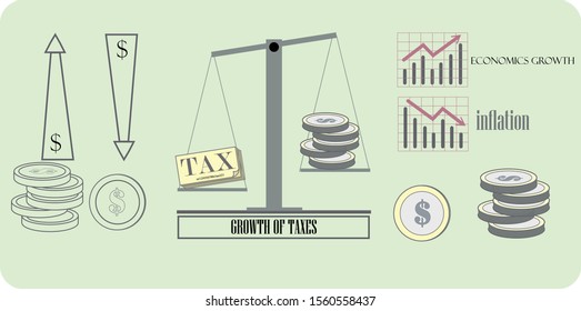 growth of taxes vector to work your design image, to create illustrations, works ar