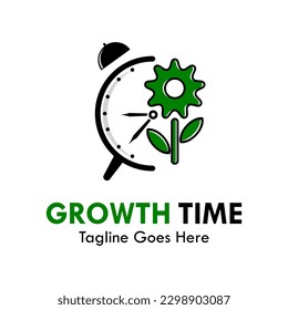 Growth time design logo template illustration