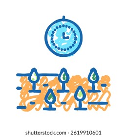 growth time plant doodle icon sketch vector. growth time plant sign. isolated symbol illustration