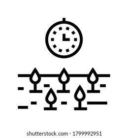 growth time plant line icon vector. growth time plant sign. isolated contour symbol black illustration