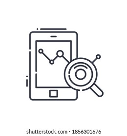 Growth traffic icon, linear isolated illustration, thin line vector, web design sign, outline concept symbol with editable stroke on white background.