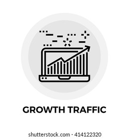 Growth Traffic icon vector. Flat icon isolated on the white background. Editable EPS file. Vector illustration.
