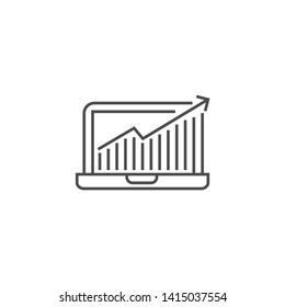 Growth Traffic Related Vector Thin Line Icon. Isolated on White Background. Editable Stroke. Vector Illustration.