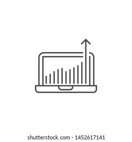 Growth Traffic Related Vector Thin Line Icon. Isolated on White Background. Editable Stroke. Vector Illustration.