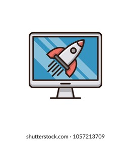 Growth traffic vector icon