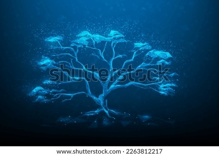 growth tree big data digital technology. online digital cloud storage.business innovation technology cyber polygon. artificial intelligence data in the future. vector illustration fantastic.