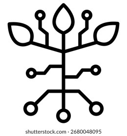 growth tree tech web icon in outline style