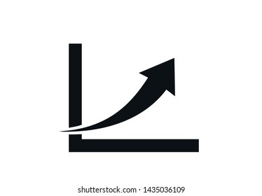 growth trend arrow chart icon. concept diagram sign with growing arrow