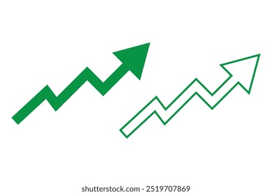 Growth Trend Chart icon vecto set. Profit graph illustration sign collection. up arrow symbol or logo.
