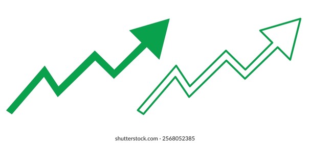 Growth Trend Chart icon vecto set. Profit graph illustration sign collection. up arrow symbol