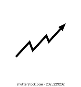 Growth trend icon. Presentation chart with zigzag upward line. Vector Illustration