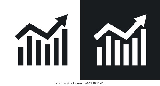 Growth Trend Icon Set. Financial Ascension Symbol. Market Uplift Vector Sign. Profit Rise Icon.