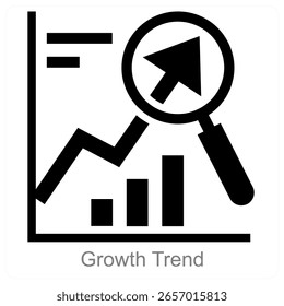 Diseño de concepto de icono de Vector de Growth Trend