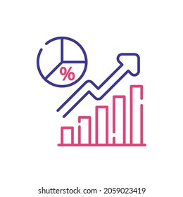 Growth vector 2 colour icon style illustration. EPS 10 file