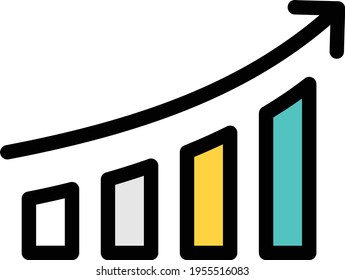 growth vector color line icon