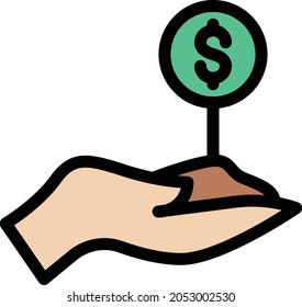 growth vector colour line icon