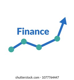 Growth vector diagram with arrow going up. Vector icon isolated on white background. bussines icon