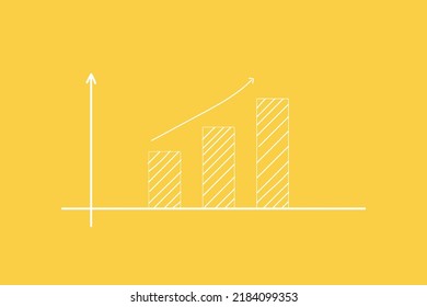 growth vector diagram with arrow going up. Success business symbol
