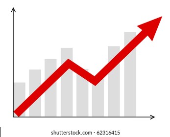 growth vector diagram with red arrow going up