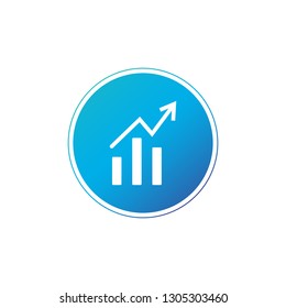Growth vector diagram witharrow going up. Vector icon isolated on white background.