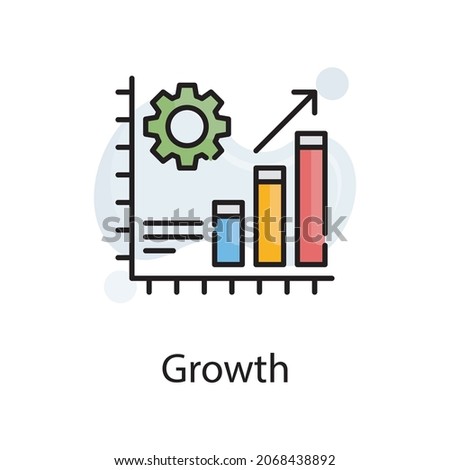 Growth vector vector fill outline Icon Design illustration. Web Analytics Symbol on White background EPS 10 File