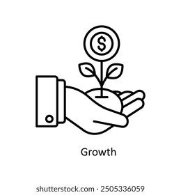 Growth vector filled outline Icon Design illustration. Graphic Design Symbol on White background EPS 10 File