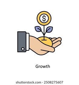 Growth vector filled outline Icon Design illustration. Graphic Design Symbol on White background EPS 10 File