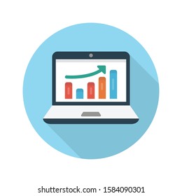 growth vector flat color icon 