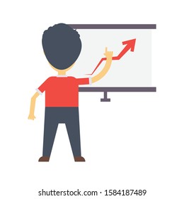 growth vector flat color icon 