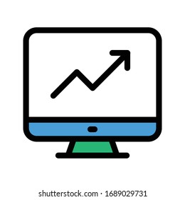 growth vector flat color icon 