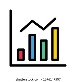 growth vector flat color icon 