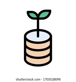 growth vector flat color icon 