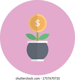 growth vector flat color icon