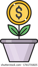icono de crecimiento vectorial de color plano 
