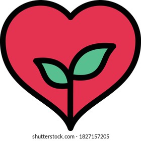 growth vector flat color icon 