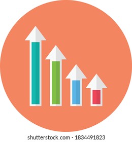 growth vector flat color icon