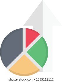 growth vector flat color icon 