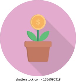 icono de crecimiento vectorial de color plano