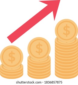 growth vector flat color icon