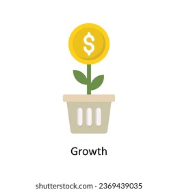 Growth vector Flat Icon Design illustration. Symbol on White background EPS 10 File