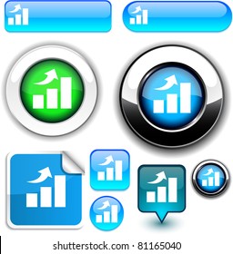 growth vector glossy icons. .