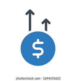 growth vector glyph color icon 