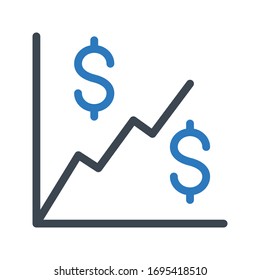 growth vector glyph color  icon 
