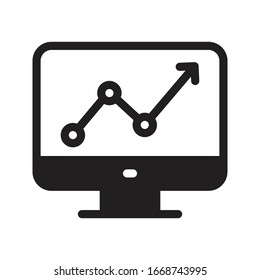 icono plano de glifo vector de crecimiento 